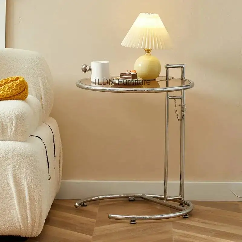 

Прозрачный стеклянный стол, креативный подъемный журнальный столик, дизайнерский придиванный столик, скандинавские С-образные столы, геометрические круглые столы, мебель