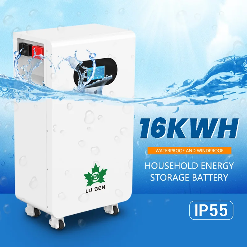 Lifepo4 battery 16kWh IP55 includes Bluetooth and WiFi functions for home energy storage and solar cells
