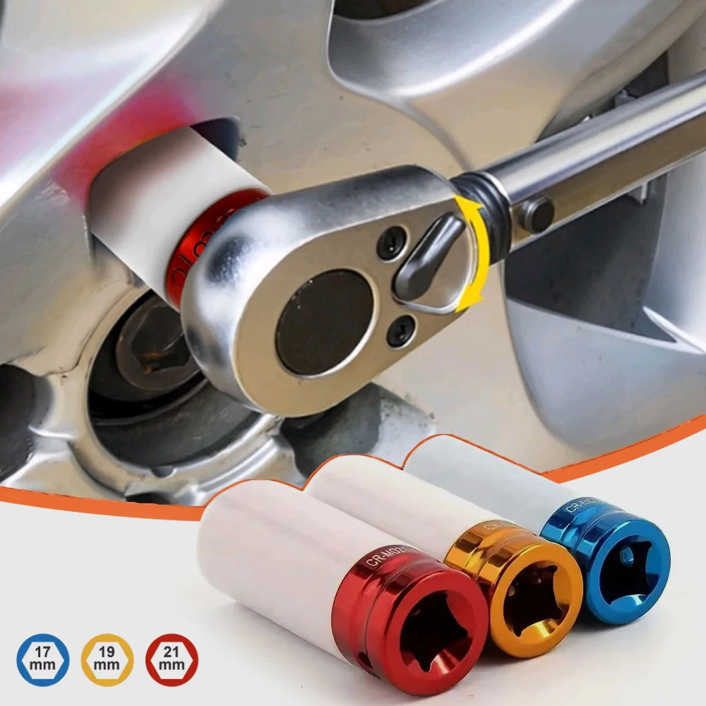 

1pc Car 1/2 Inch Tire Disassembly Wrench Hexagon Sleeve Wheel Hub Nut Long Sleeve Head Tire Screw Protection Repair Hand Tool