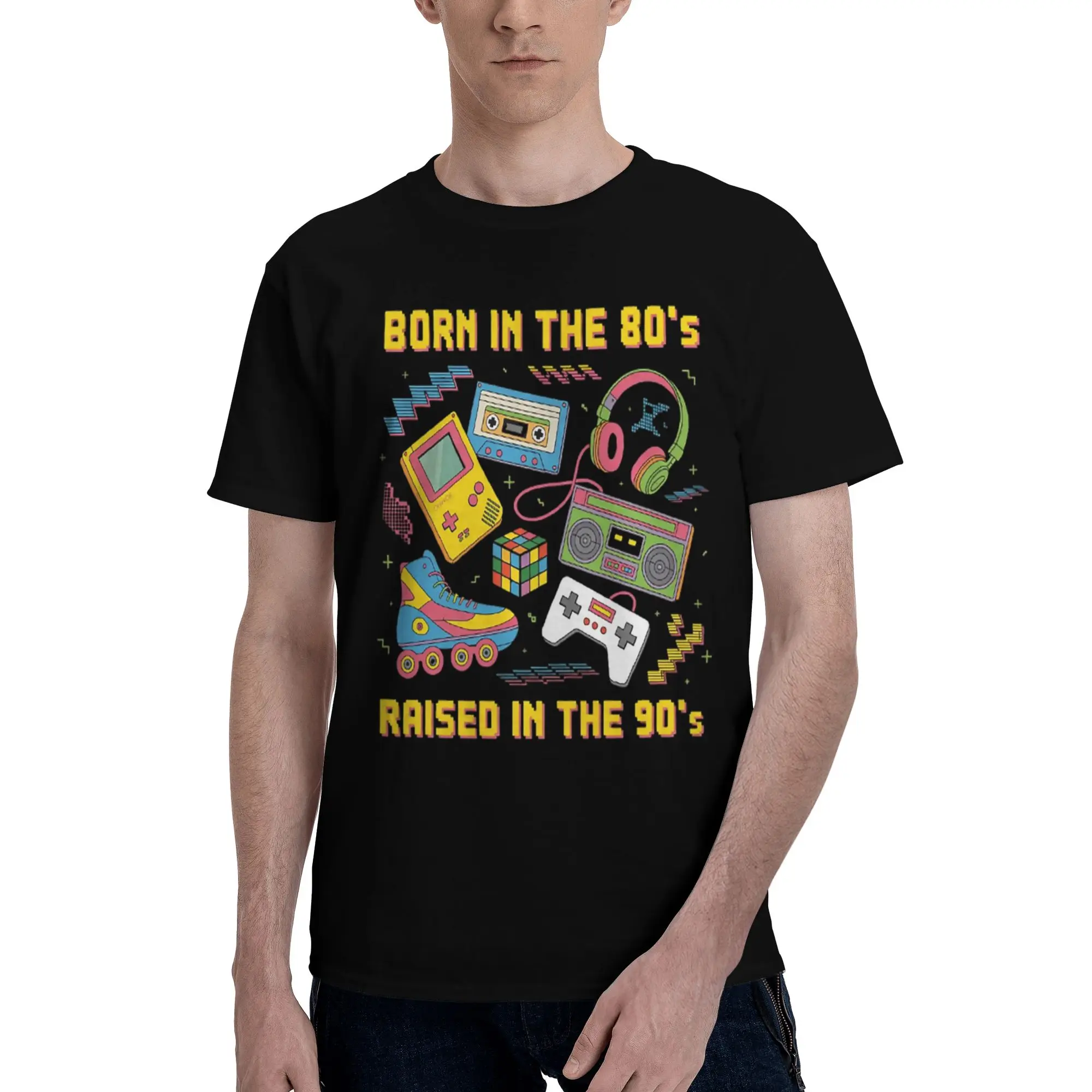 Born In The 80's Raised In The 90's Tee Shirt for Men Women Graphic Printed T Shirts  Cotton Clothing