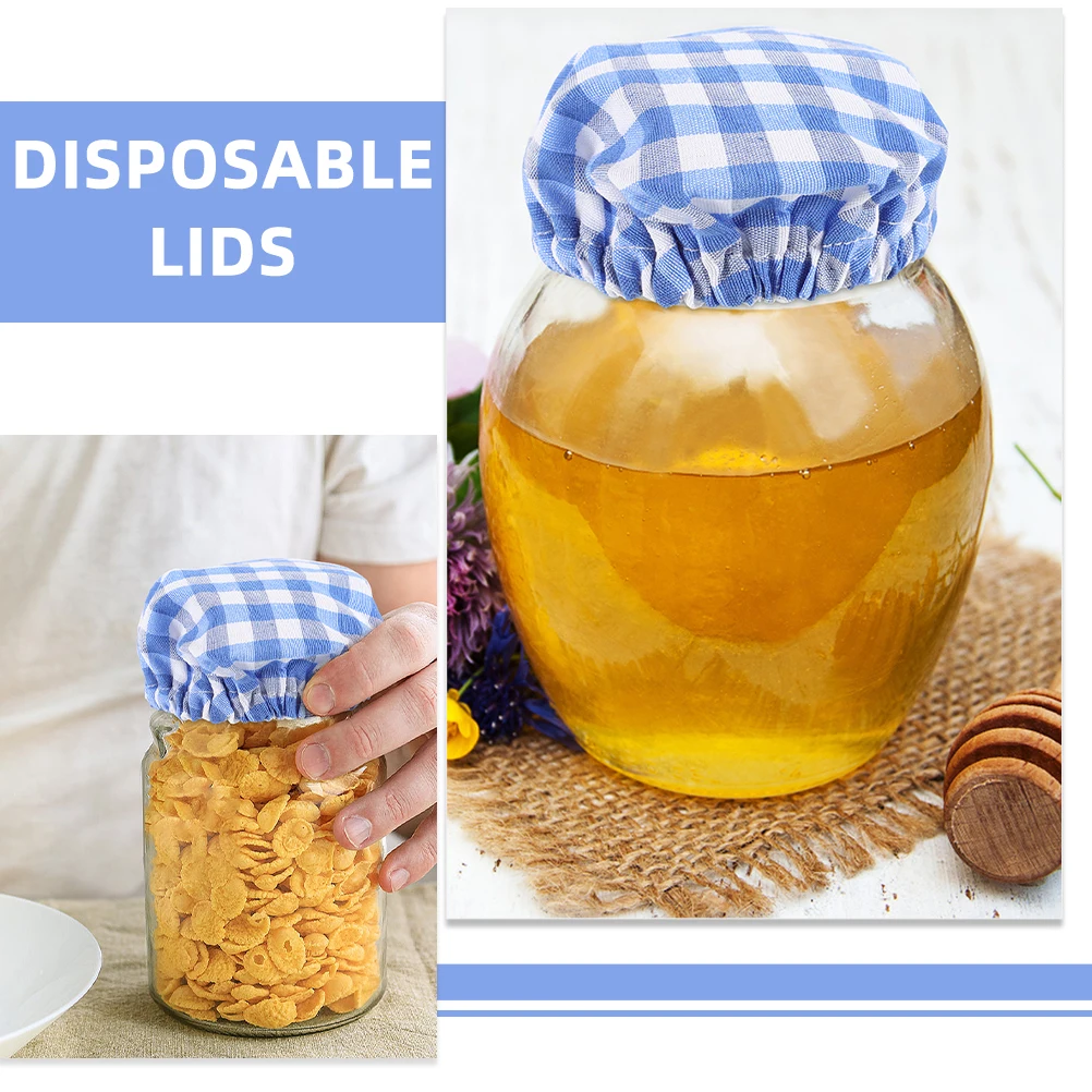 5 قطعة جرة العجين المخمر يغطي قابلة لإعادة الاستخدام القماش الزجاج جرة غطاء الخبز التخمير غطاء المطبخ واسعة الفم تعليب تخزين قبعات #4