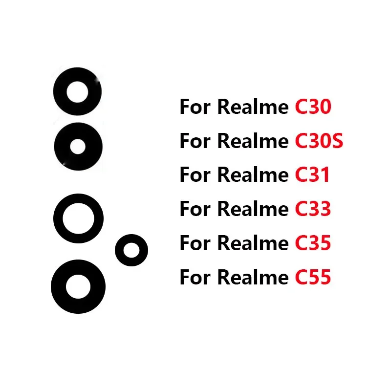 10Pcs Back Camera Lens Glass For OPPO Realme C55 C35 C33 C31 C30 C30S Rear with Sticker Repair Parts