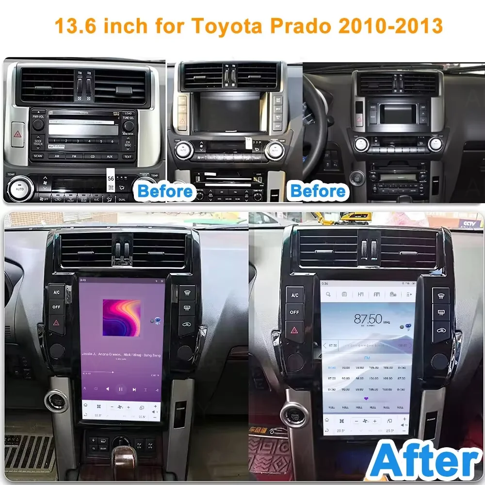 Carplay Android 13 Car Multimedia Player GPS Navigation For Toyota Land Cruiser Prado 150 2010 2011 -2013 Touch Screen Head Unit