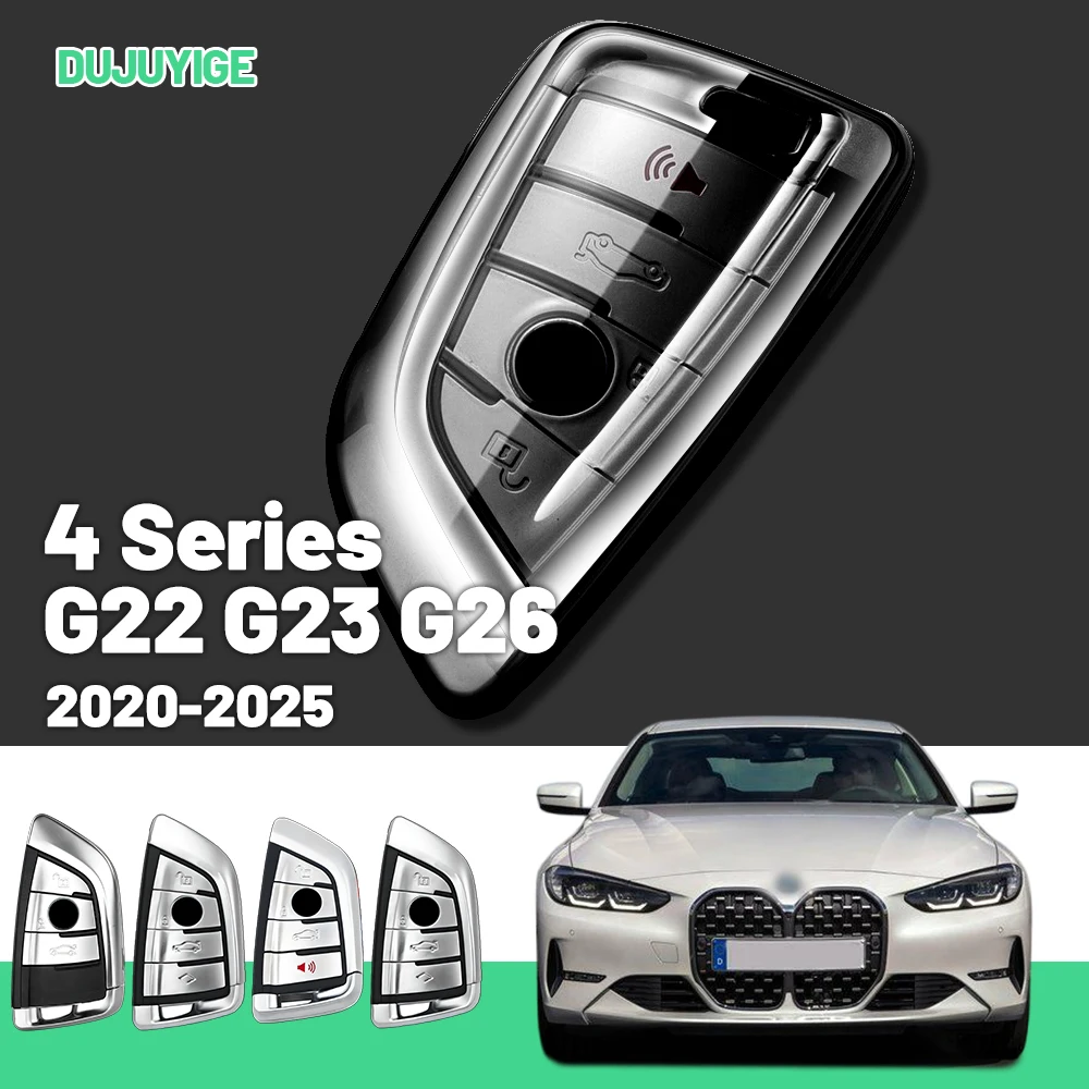 Clear TPU Car Key Case For BMW 4 Series G22 G23 G26 2020-2026 Key Fob Cover Protector Shell Auto Accessories 2021 2022 2023 2024