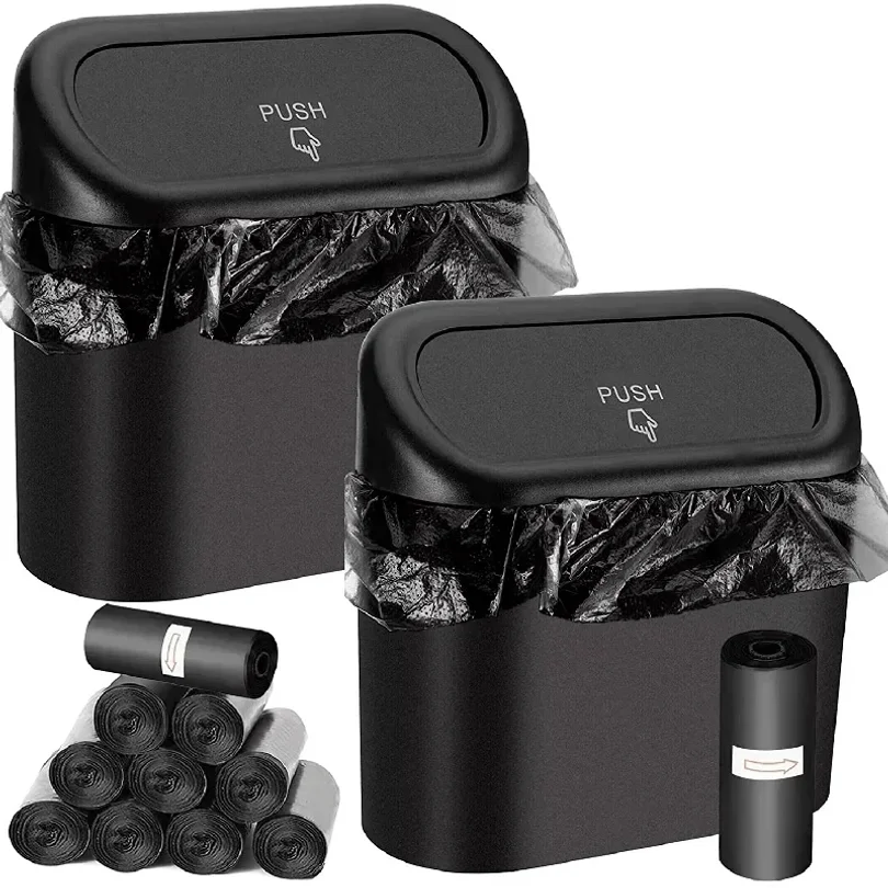 

Car Trash Can (with Lid) Contains , Small Car Trash Can, Leak-proof Mini Car Accessories