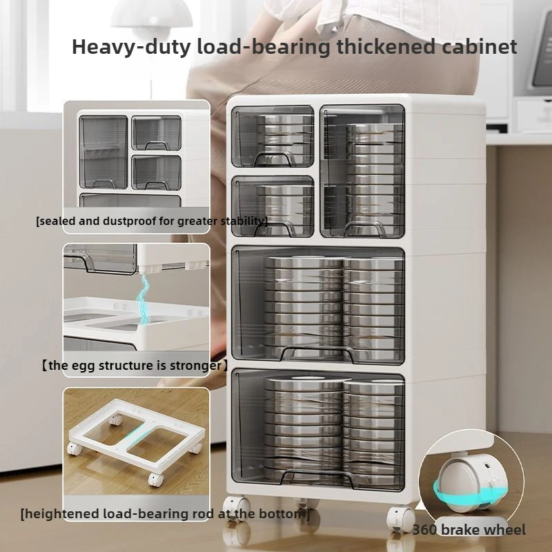 Multi-Drawer Storage Cabinet No Assembly Rolling Cart for Home Office Under Desk File Storage Unit Plastic Bathroom Cabinet