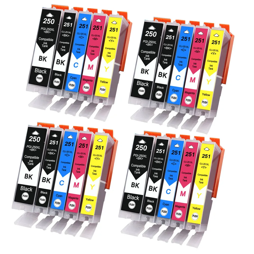 

Compatible with PGI-250 CLI-251 Ink Cartridge For Canon IP7220 IP8720 MX922 MX722 MG5420 MG5422 MG5520 MG6320 MG6420