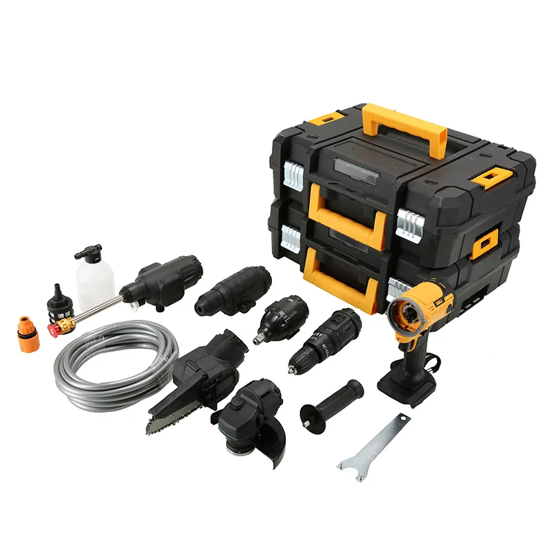 Brushless Household Repair DIY Tool for Batteries Impact Drill Wrench Hammer Angle Grinder Chainsaw Blower Wash Gun Set