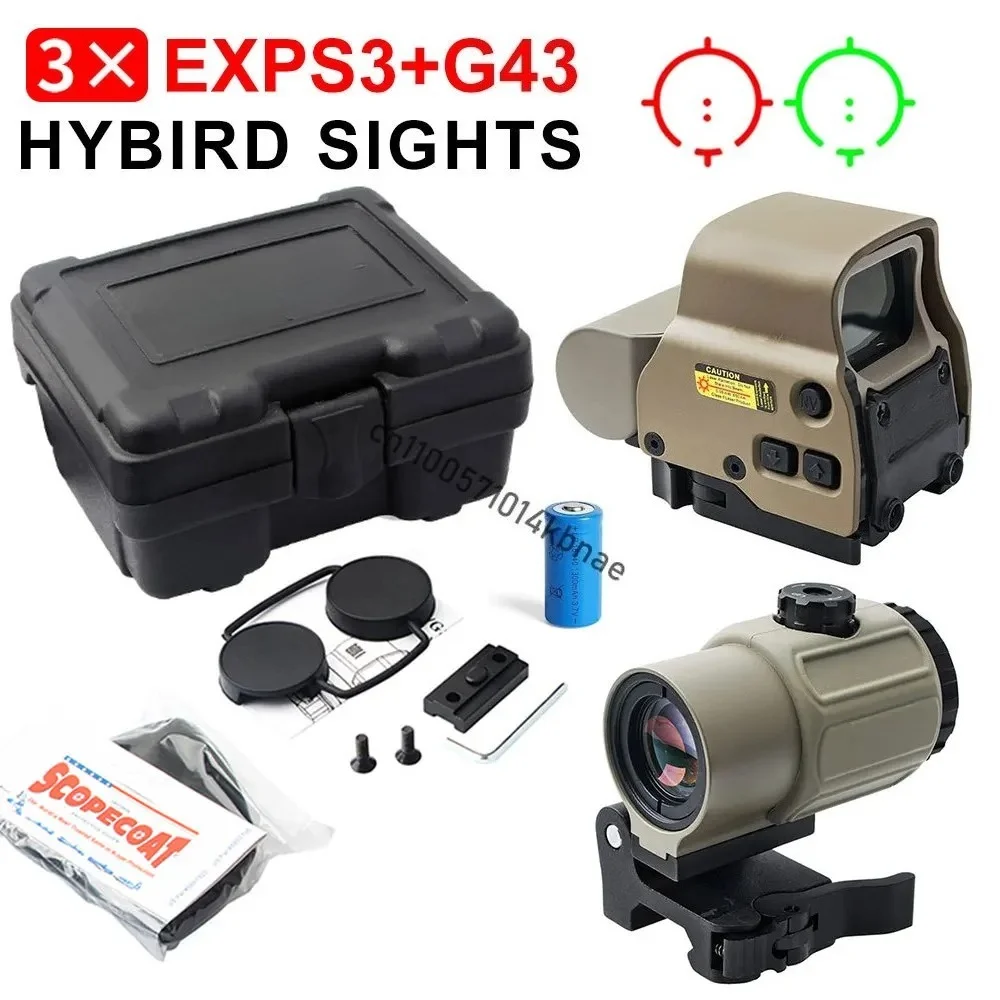 HWS EXPS3 Holografische Red Dot Sight 558 + G43/G33/G45 3X/5X STS Vergrootglas Hybrid Sight Combo richtkijker voor 20mm Rail - afbeelding 1
