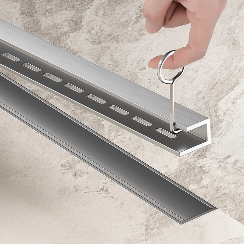 Bathroom shower room 3.2cm wide extremely narrow linear floor drain, invisible  304 stainless steel deodorant floor drain