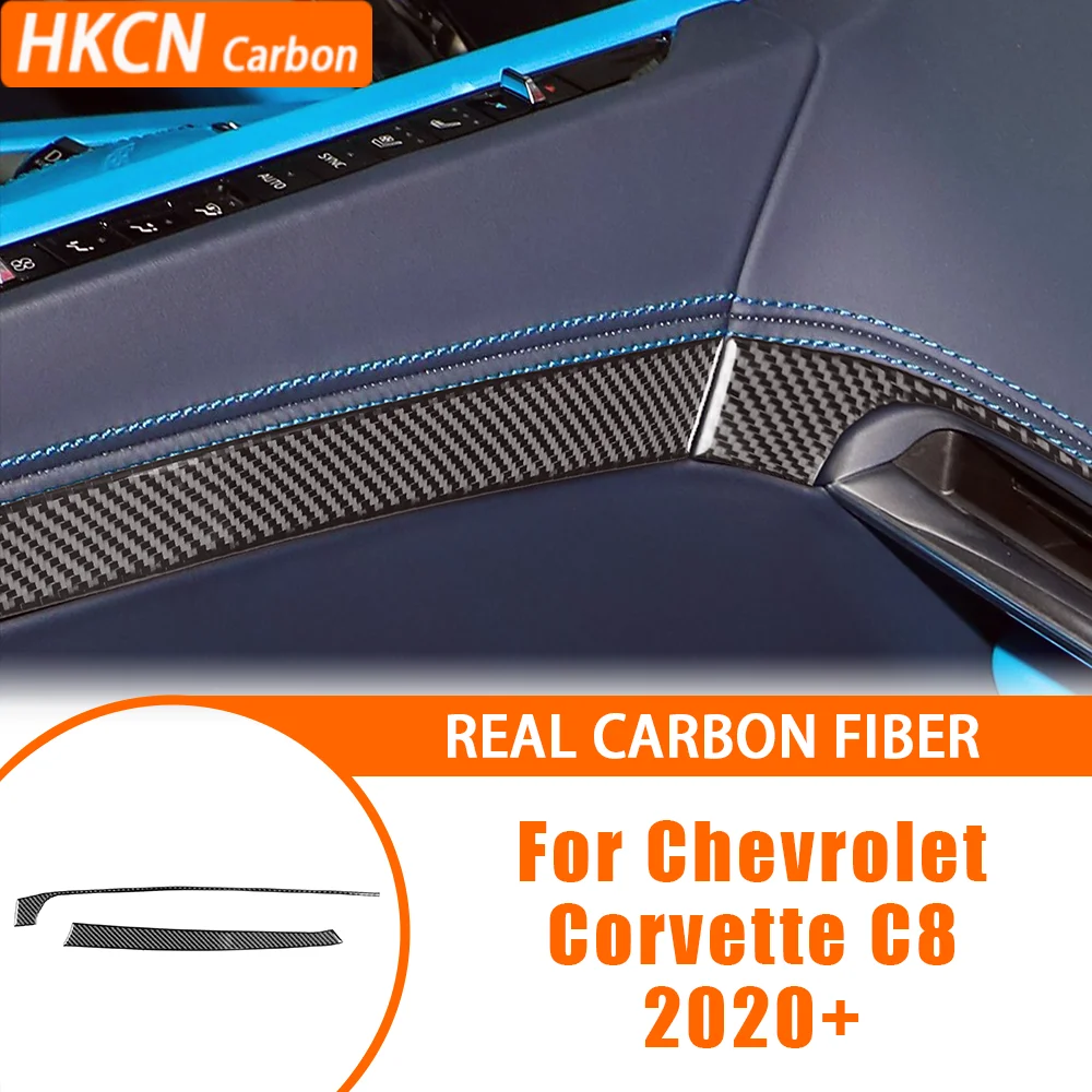

Car Accessories Carbon Fiber Interior Copilot Dashboard Decorative Strips Cover Trim Sticker For Chevrolet Corvette C8 2020—up