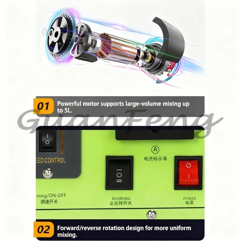 0-150RPM variable speed timing liquid stirring mixer, 1-5L small electric mixer, practical laboratory mixer