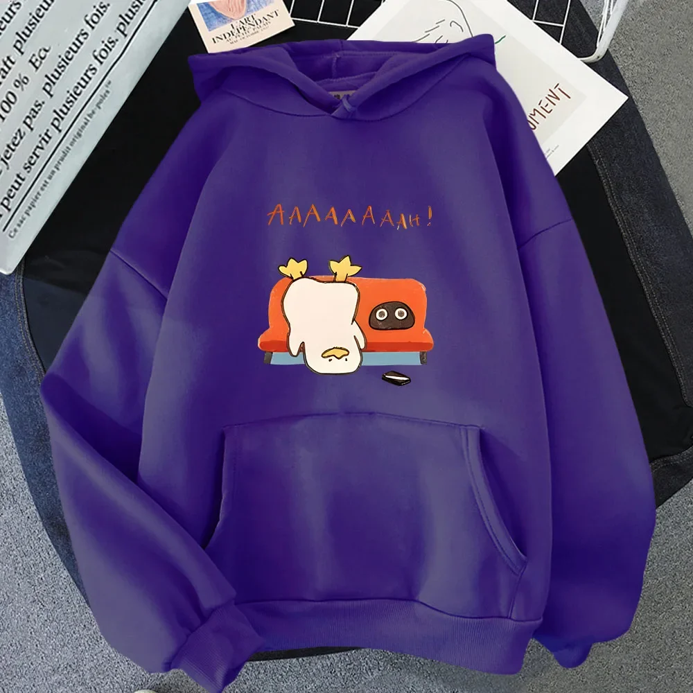 Duck Print Hoodie I'm Sick of Everything Pullover Cartoon Women's Sweatshirt Fashion Men Clothing Anime Pullover Kpop Streetwear