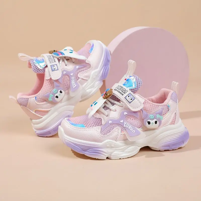 

Kuromi Anime Kawaii Sanrio Casual Shoes Summer Cute Cartoon Cinnamoroll Mesh Breathable Sports Shoes Lovely Gifts for Kids