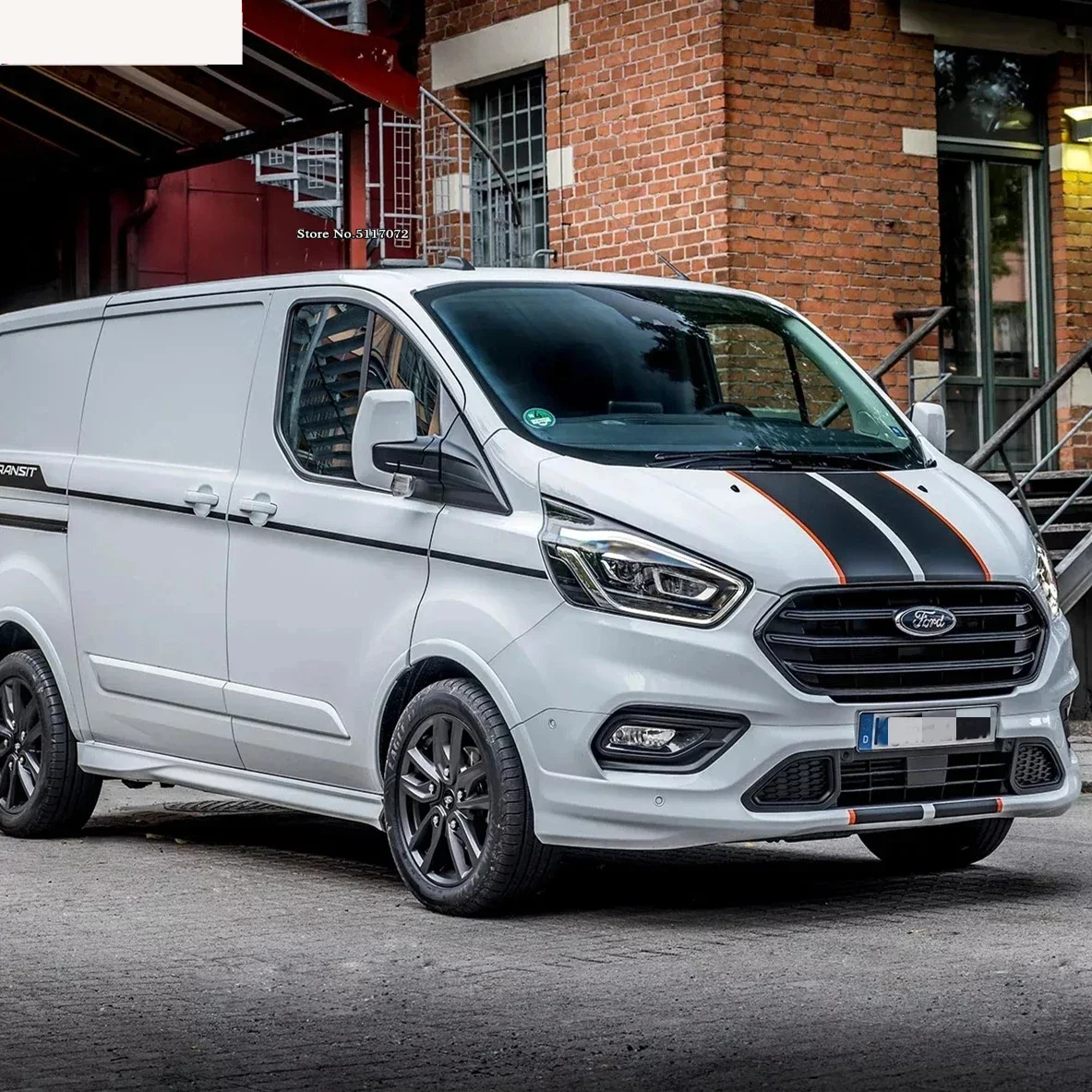 

2 шт. наклейки на крышку двигателя автомобиля для Ford Transit Tourneo Custom Camper Van Auto, капот, декор, виниловые наклейки, спортивные полосы