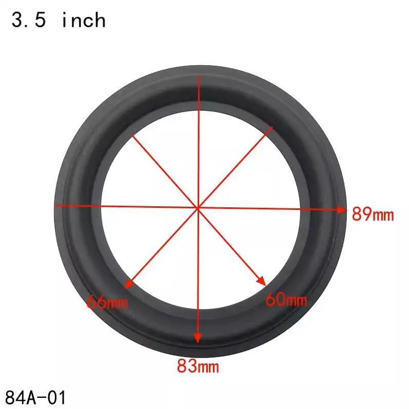 1Pairs GHXAMP 3.5-inch 89mm 83mm 66mm 60mm Rubber Edge Speaker Ring Replacement 84A-01