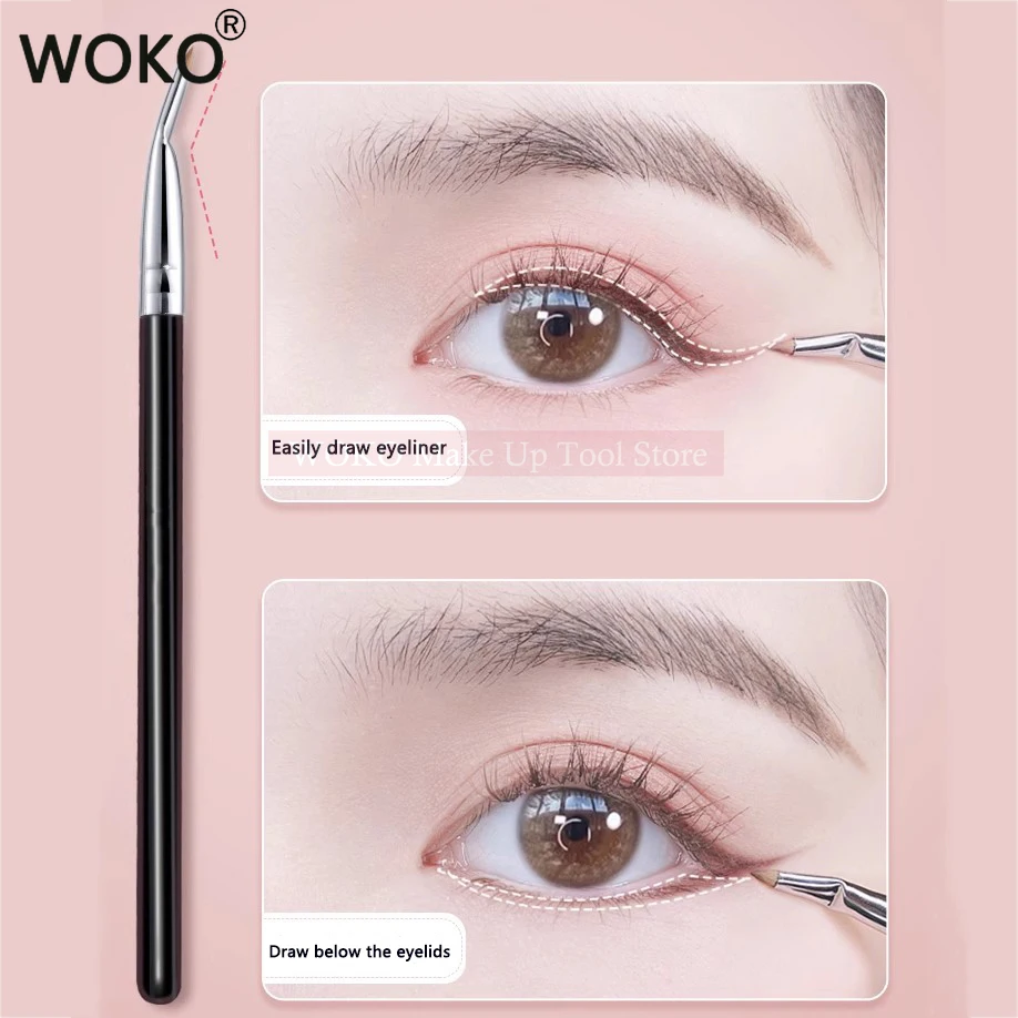 Angle Eyeliner Brush Ultra Fine Flat Head Straight Eyeliner Brush Concealer Brush Eye Wheel Tear Groove Eyes Details Makeup Tool