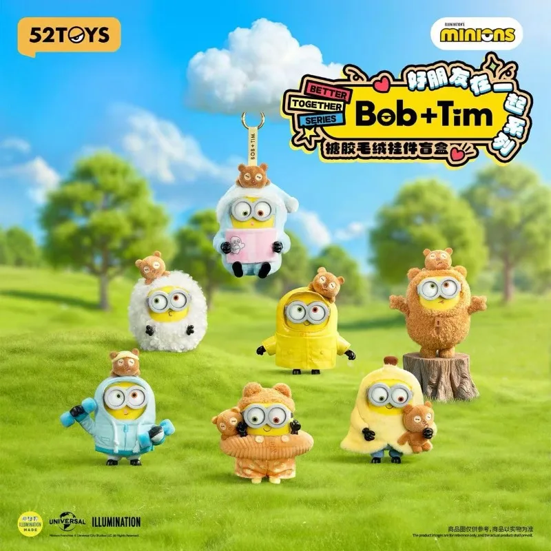 

Cute Bob & Tim Better Together Series Vinyl Plush Keychain Blind Box, 52TOYS X Illumination Collectible Cute Cartoon Toy Gifts