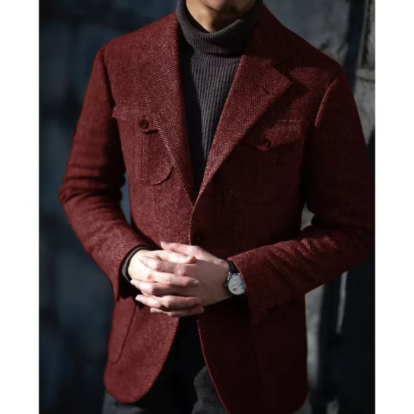 

Men's Single Blazer High-Quality Wedding Art Casual Coat Formal Jacket Peak Lapel Celebrities Stage Costume Men's Fashion