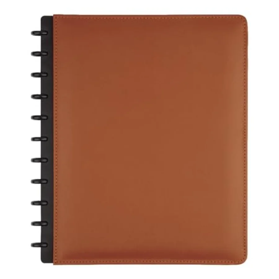 

TUL Custom Note-Taking System Discbound Notebook Letter Size Leather Cover Brown
