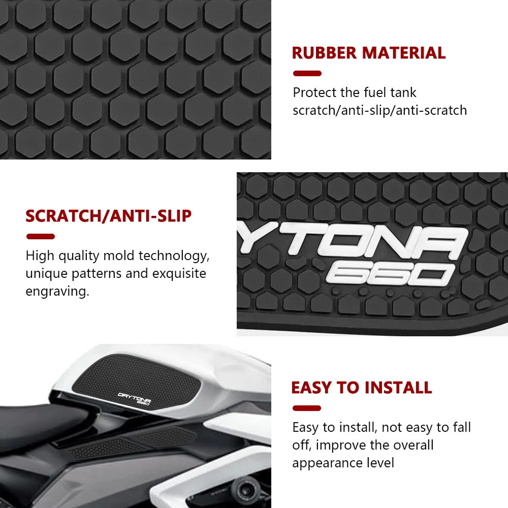 For Daytona 660 Daytona660 2024 Motorcycle Accessories Tank Pad Protector Sticker Decal Gas Knee Grip Tank Traction Pad