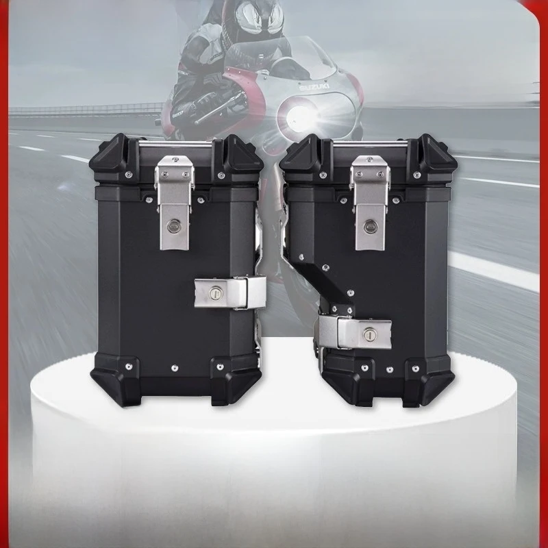 

28/35LMotorcycle side box, universal large corner aluminum alloy side box, suitable both left and right sides of motorcy