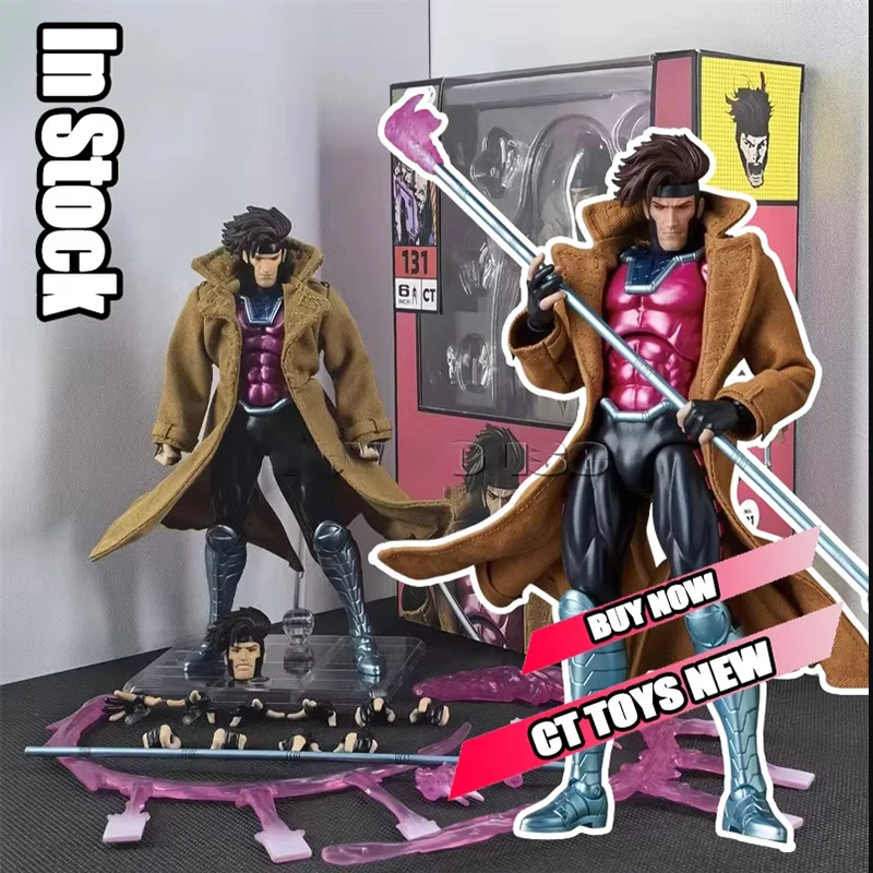 Ct Marvel Comics 스타일 Gambit Mafex131 관절 만화 액션 피규어 포즈 가능 Collectible Model Kit X-Men 팬 생일 선물
