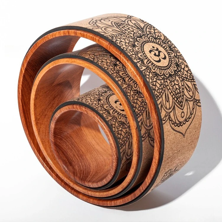 

Пробковые принадлежности для йоги из трех частей, принадлежности для йоги и фитнеса с открытой спиной, кольцо для пилатеса, растягивающееся