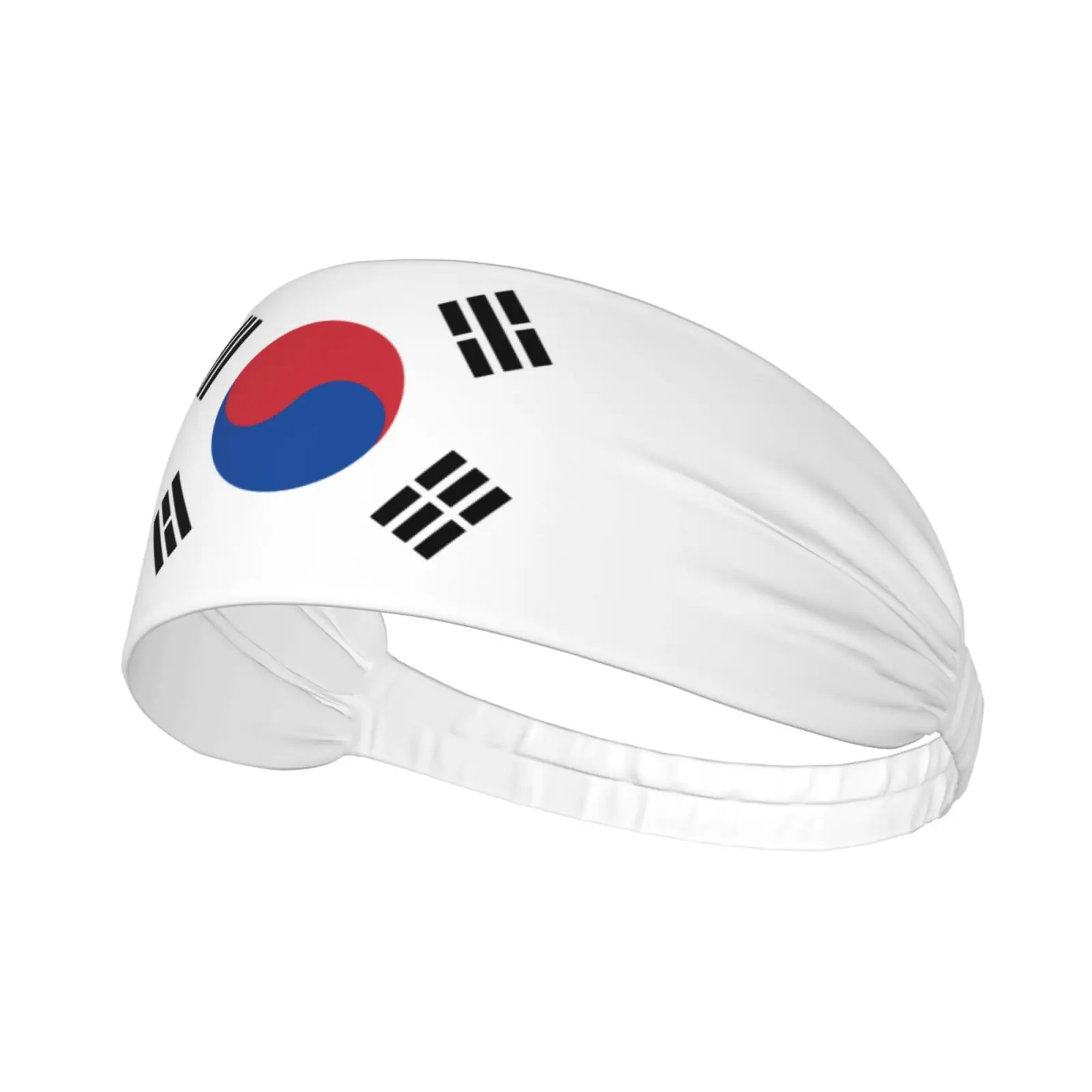 South Korea Flag Men Women Bands Elastic Wide Headbands For Yoga Sports Fitness Exercise Tennis Running Gym Dance Athletic