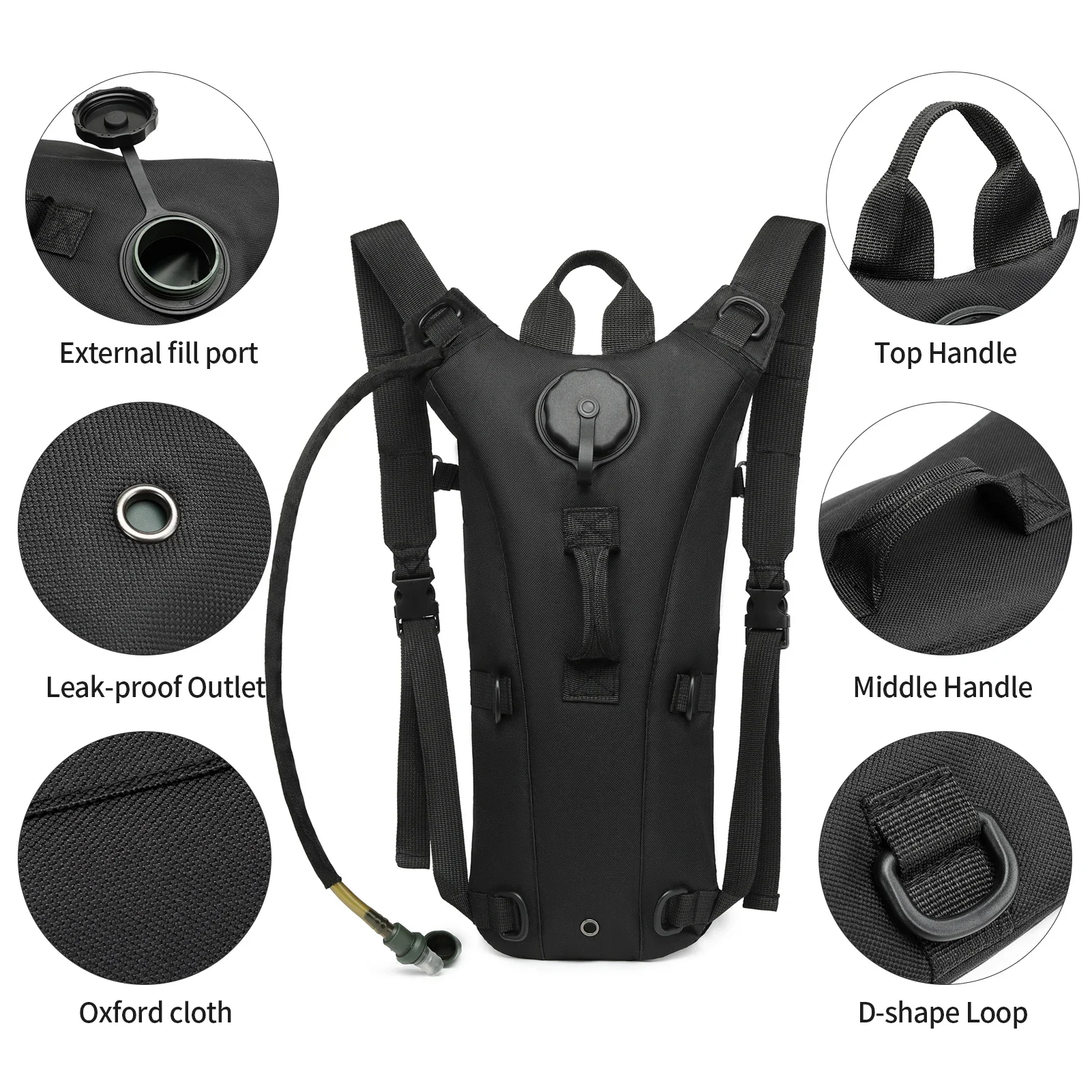 Military Class Camel Backpack with 3L Waterproof Water Bladder for Running, Jogging, Cycling