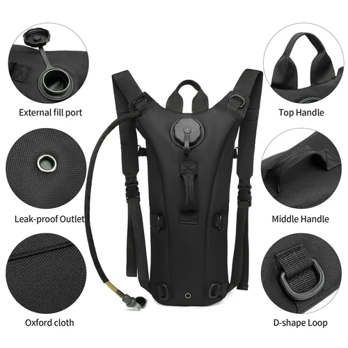 Imagen 2 del producto Mochila Camel de clase militar con vejiga de agua impermeable de 3L para correr, trotar y andar en bicicleta