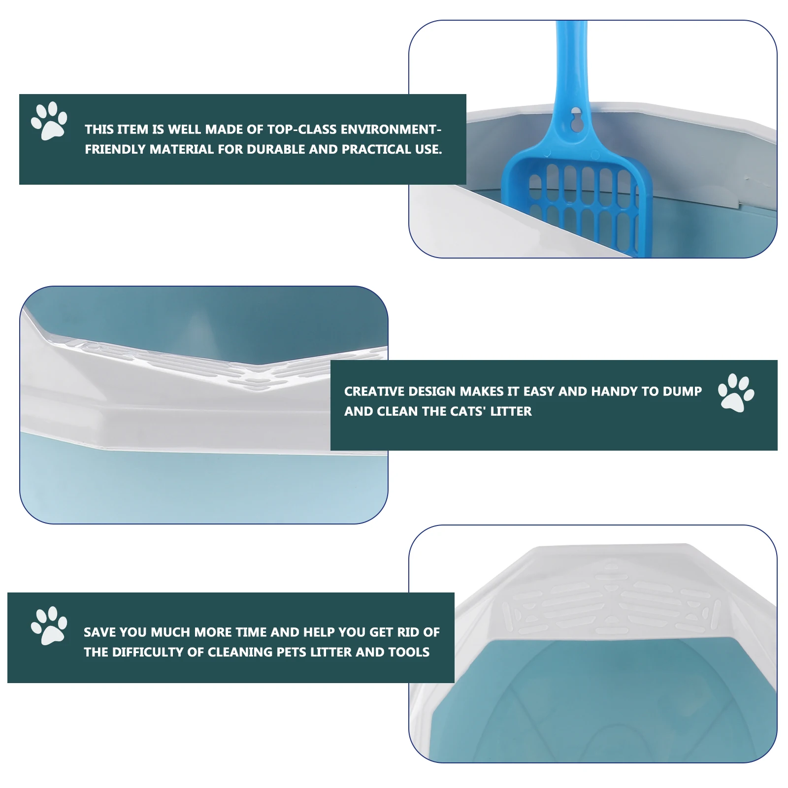 

Mini Cat Litter Tray Environmentally Friendly Design Easy Clean Potty Trainer for Small Animals Cat Litter Box Plastic