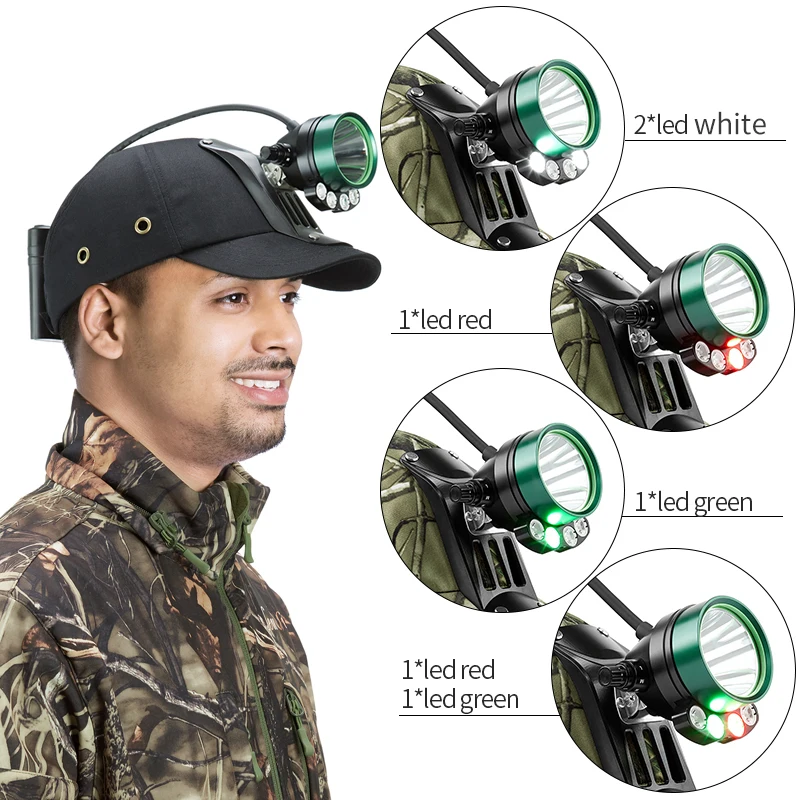 HT20 boar coon hunting headlights Safety hat Outdoor waterproof camping rescue light 3colors lighting hunting safety headlights