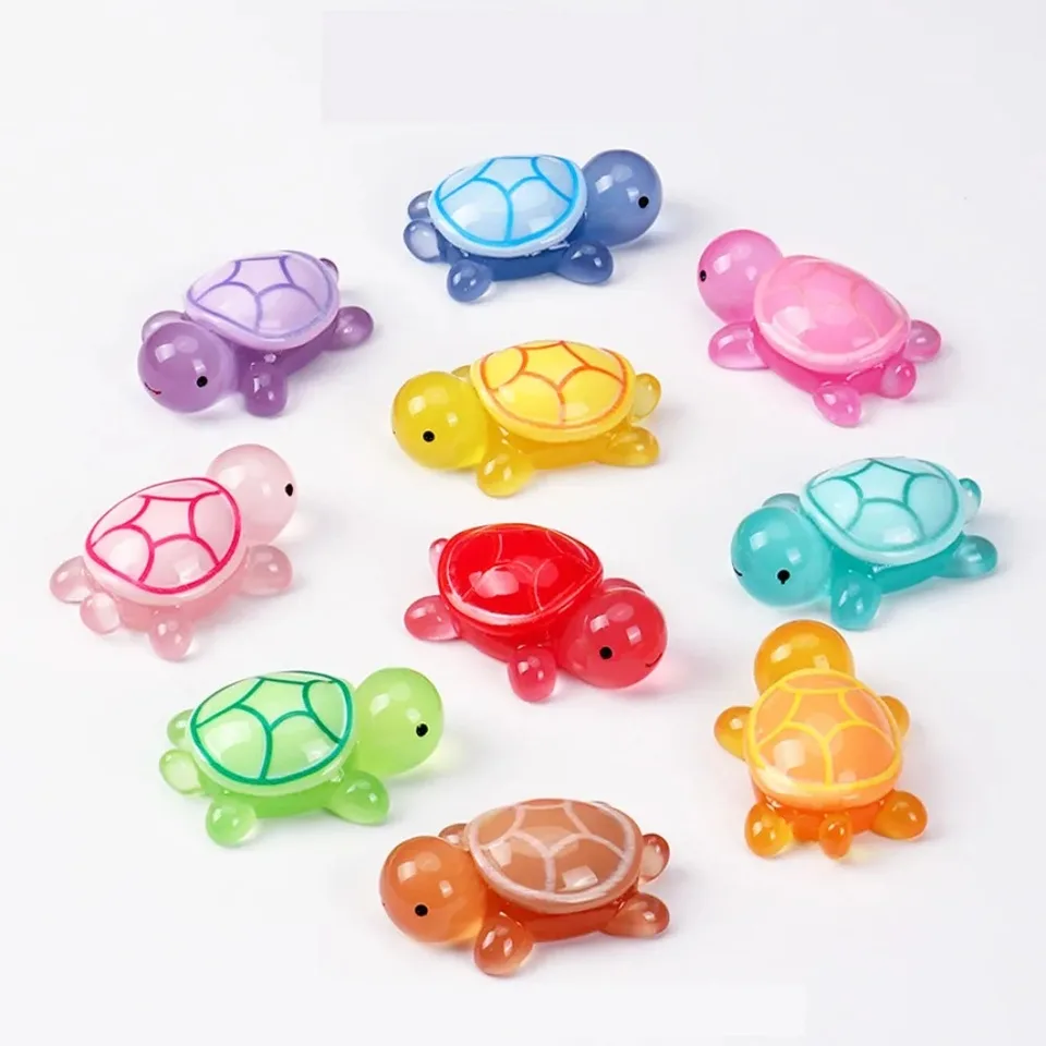 10PCS Luminous Glow Turtle Figurines Desktop Decor