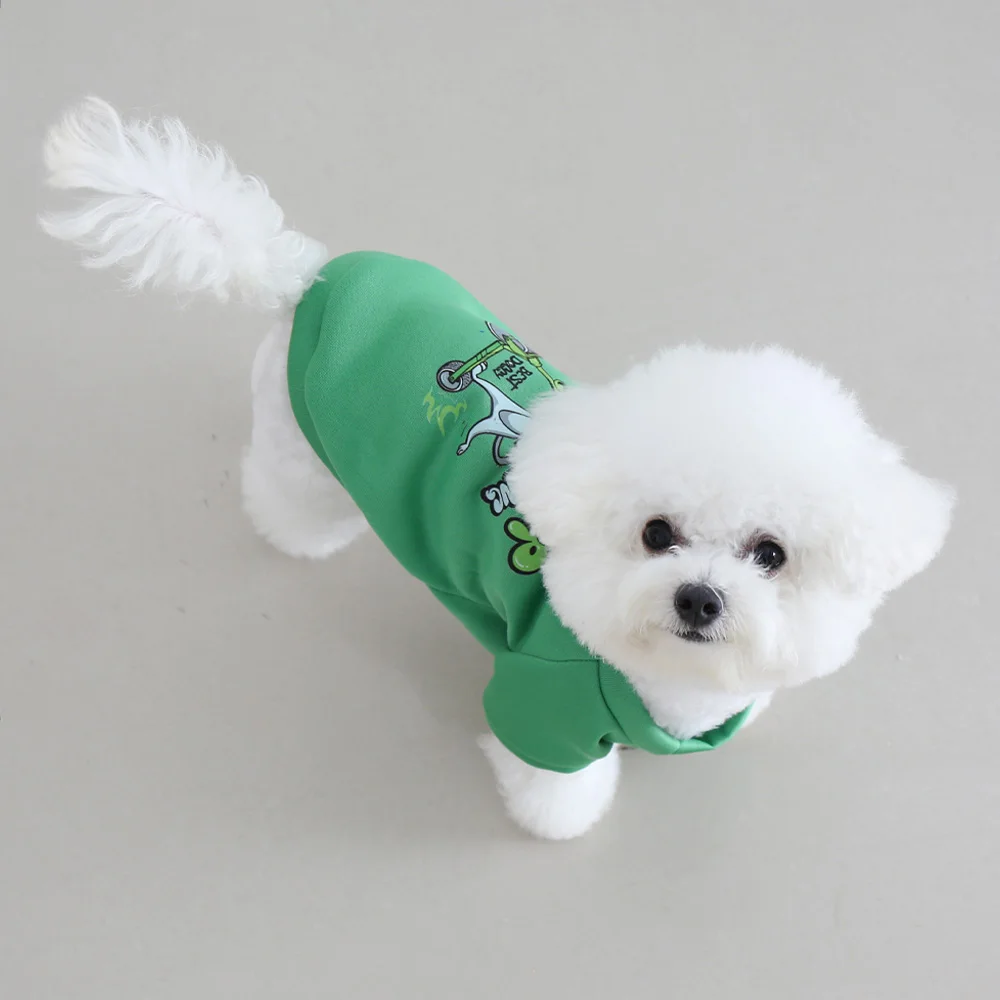 Autumn and winter pet clothes cute and stylish cartoon round neck hoodie super cute cat and dog universal clothes