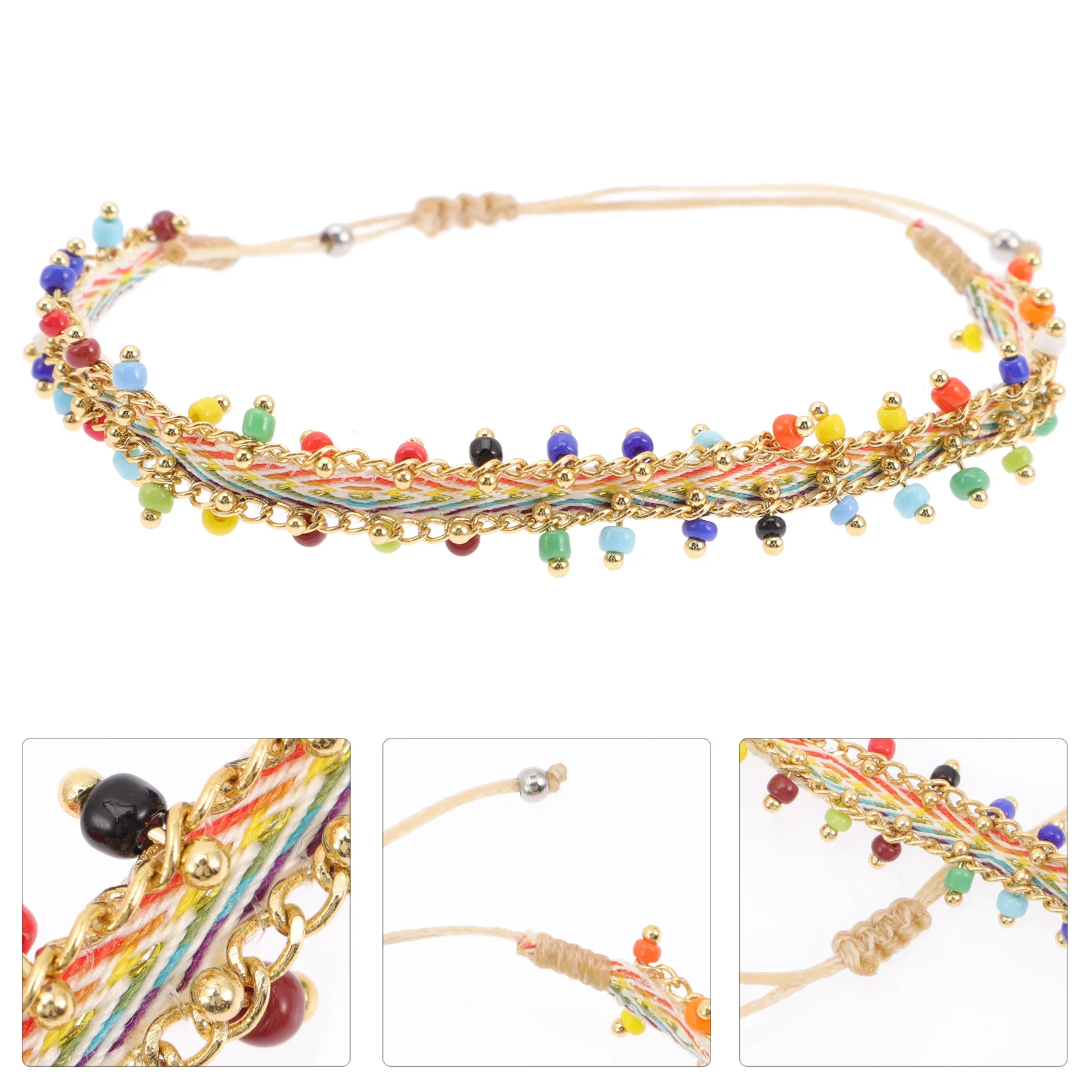 

Hand Woven Bracelet Braided Rope Lovers Wrist Bands Adjustable Vintage Handmade Wrist Jewelry Bohemian Style Fashionable