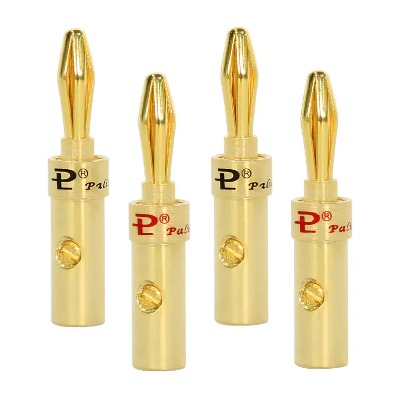 HIFI Audio Speaker Amplifier Banana Plugs 24K Copper Gold Plated Banana Jack Match with 4.5mm Binding Post