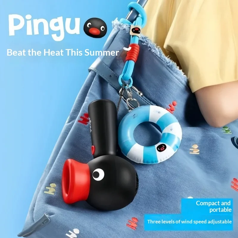 New Pingu Handheld Fan Chargeable 2000mah Rotatable Summer Fan Toys Desk Office Students Anime Peripheral Gifts Travel Summer view 2