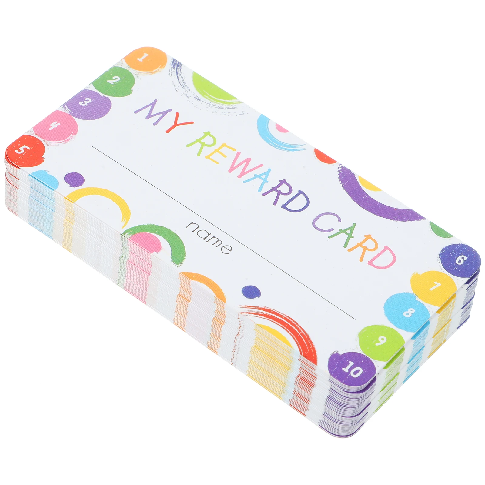 

2pcs 100 Sheets Reward Colorful Punch Cards per Pack 5x9cm Classroom Must Haves Cartoon Loyalty Cards Student Teacher Awards