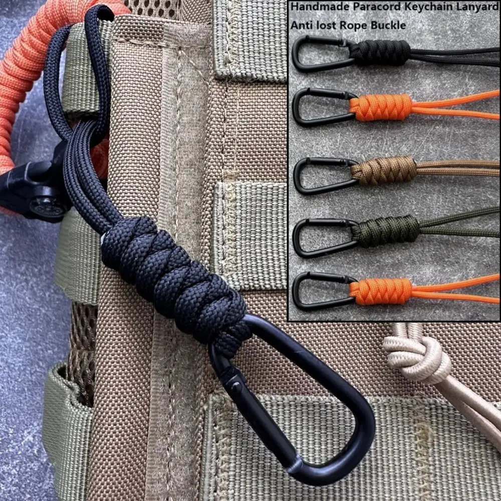 10pcs/set Anti lost Rope Paracord Keychain Lanyard Buckle 4Colors 20cm High Strength Cord Lanyard Self-Defense Emergency Lanyard