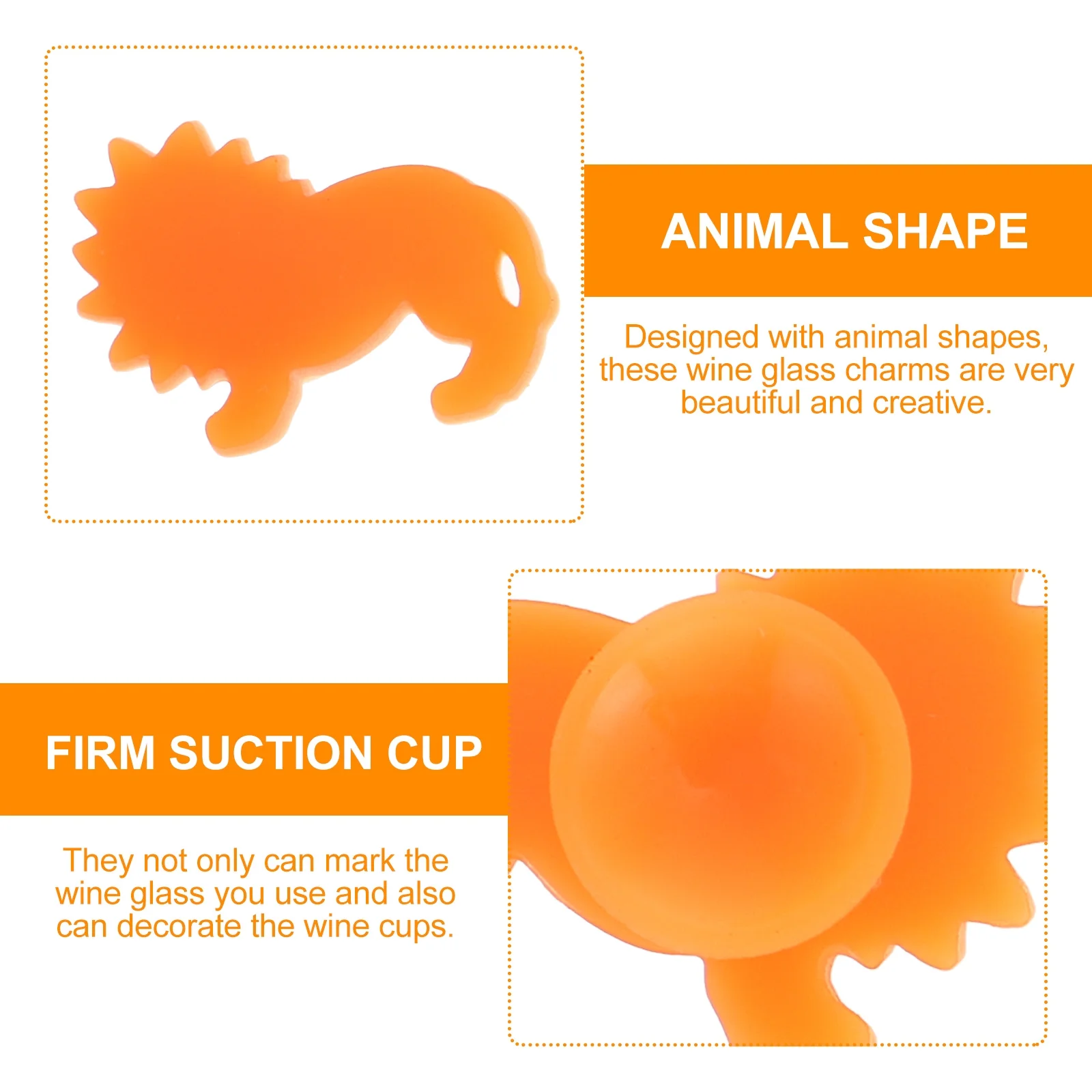 

12Pcs Silicone Wine Glass Charms Animal Shaped Drink Markers for Party Atmosphere Wine Charms Drink Marker