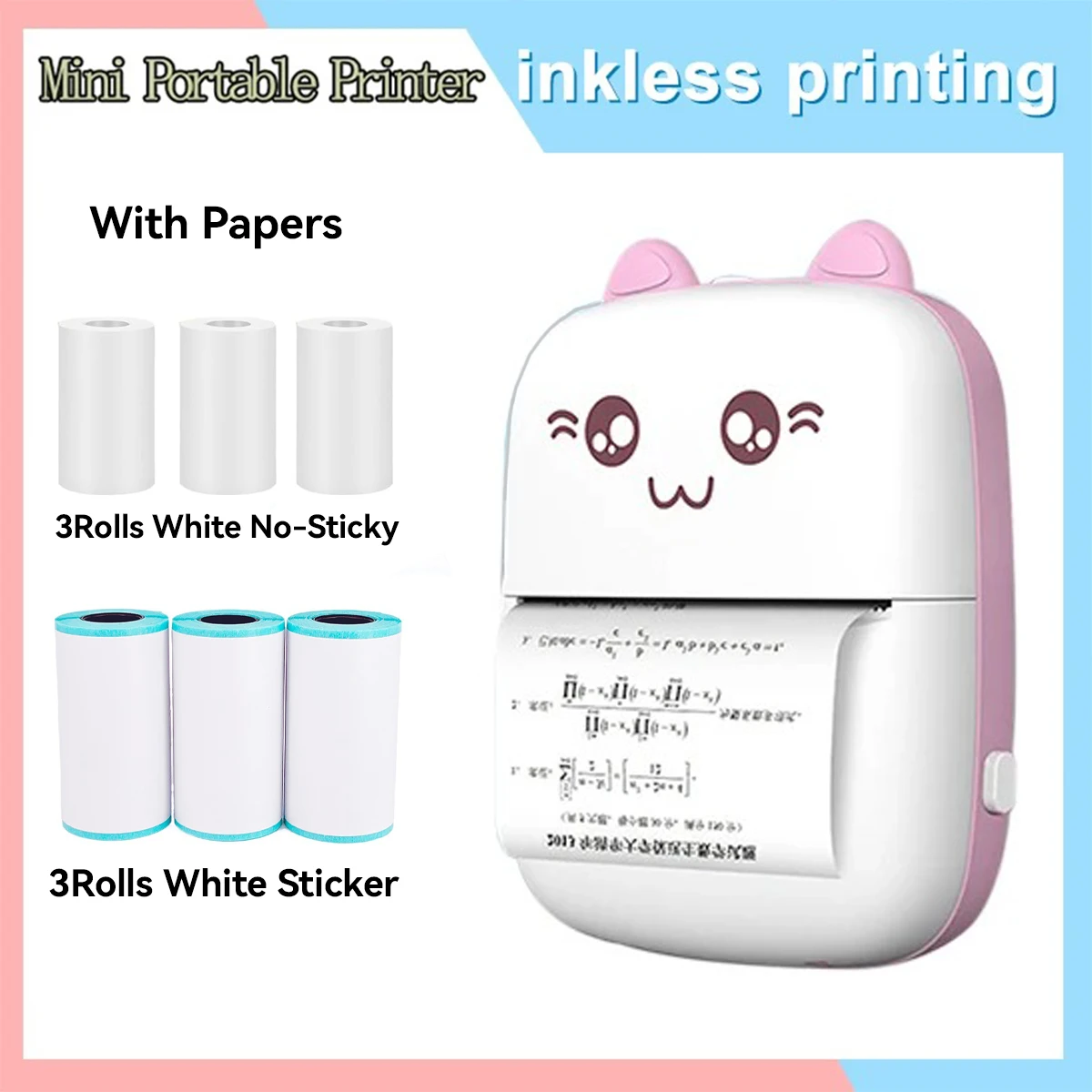 Sticker Printer Mini Printer Sticker Draagbare Thermische Bluetooth Inkless Pocket Printer Met Ios & Android Inkless Printer Mini