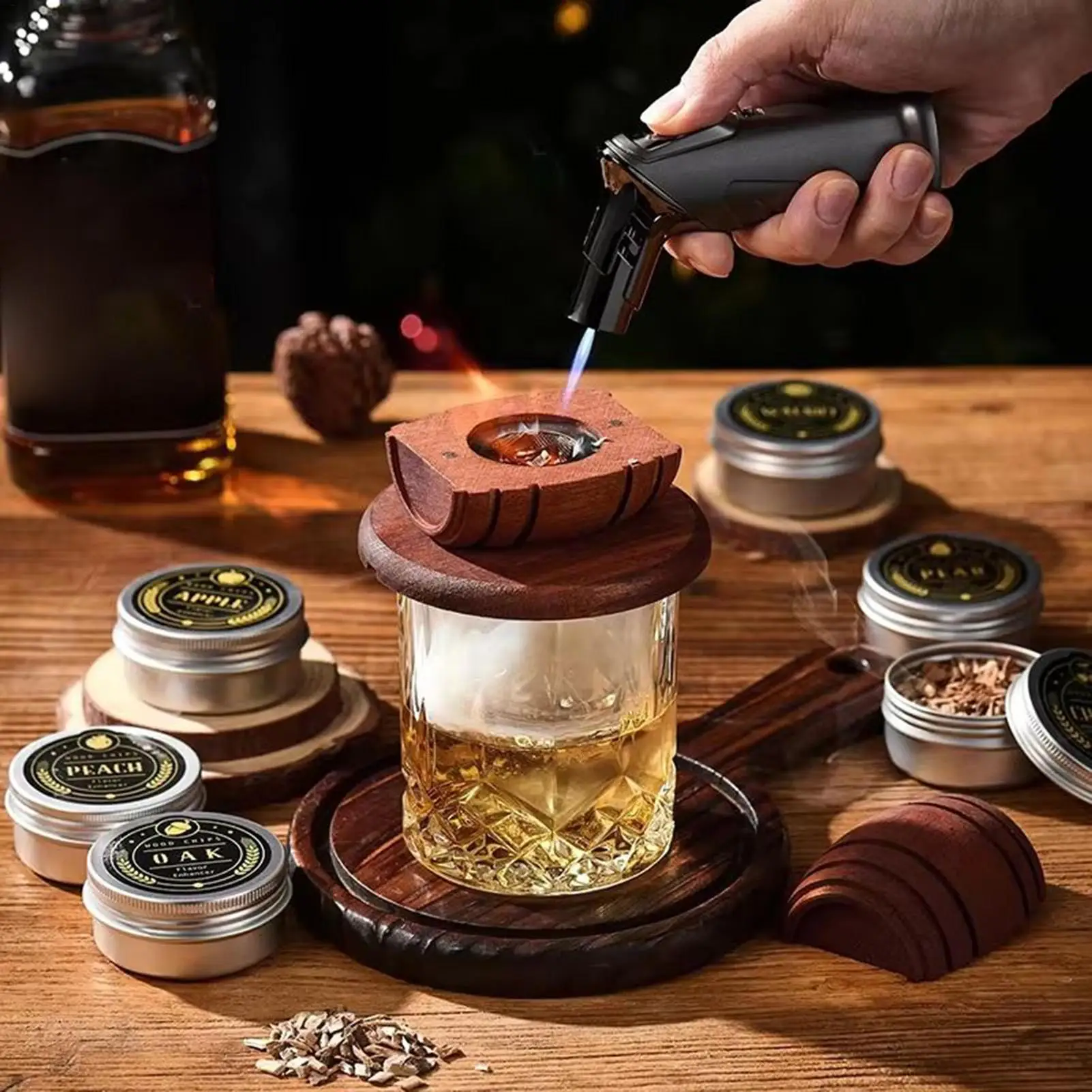 Whiskey Cocktail Smoker Whiskey Smoker Spirits Infuser Bar Tool for Men Dad Husband Father Boyfriend Him Family Friends