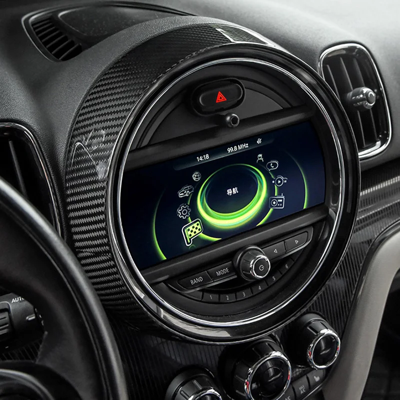 

Central Control Display Decorative Cover Ring Real Carbon Fiber Interior Exterior Car Accessories For Mini Cooper Countryman F60