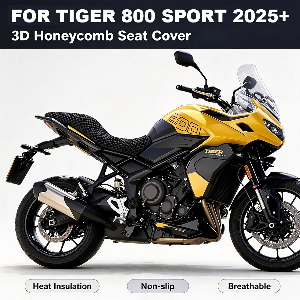 2025+ For Tiger Sport800 Cushion Nylon Seat Cushion Against Wear 3D Protect For Tiger Sport 800 Motorcycle 3D Airflow Seat Cover