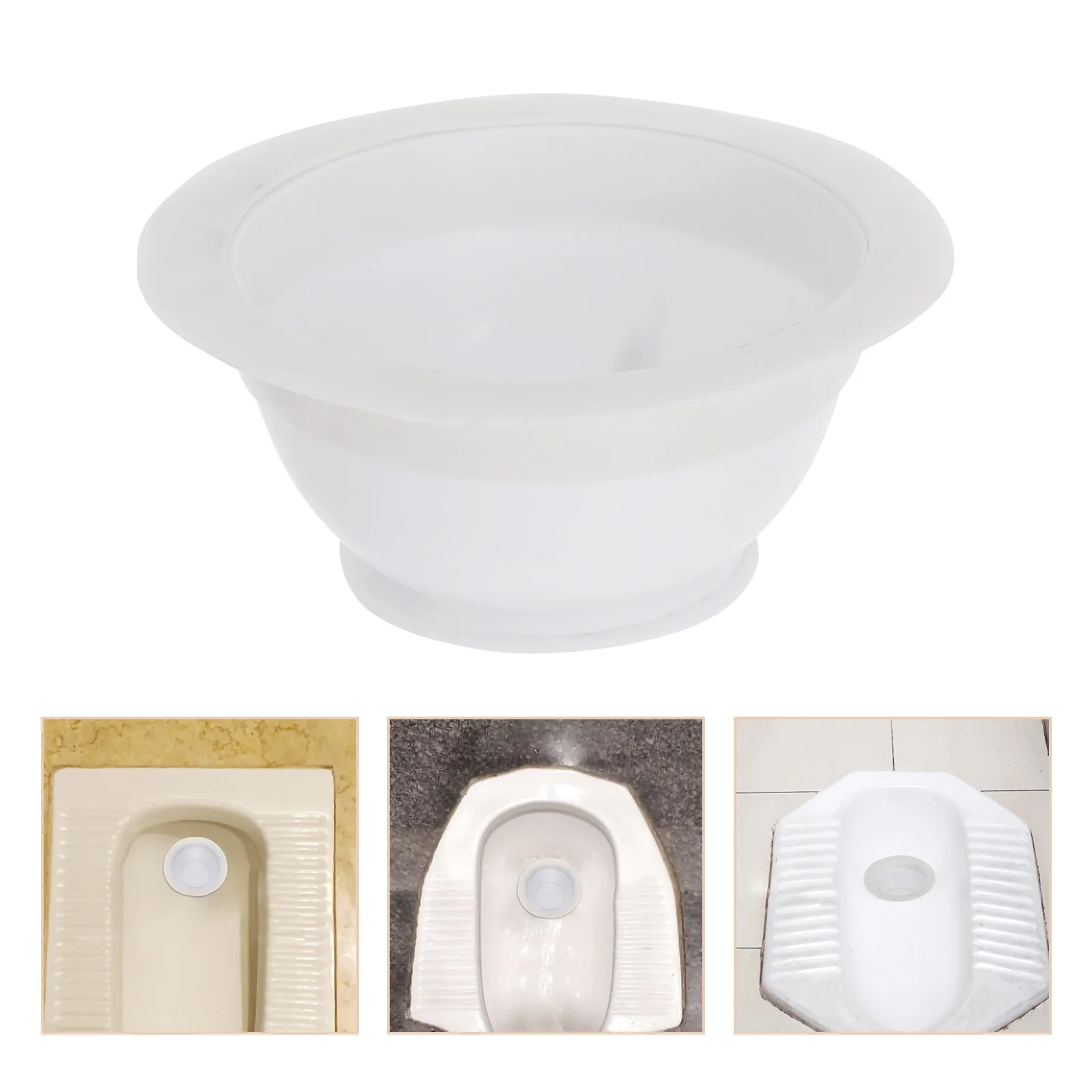 

2 Pcs Anti-odor Blocking Device Squat Toilet Cover Automatic Wax Polypropylene Plus Rubber Gasket