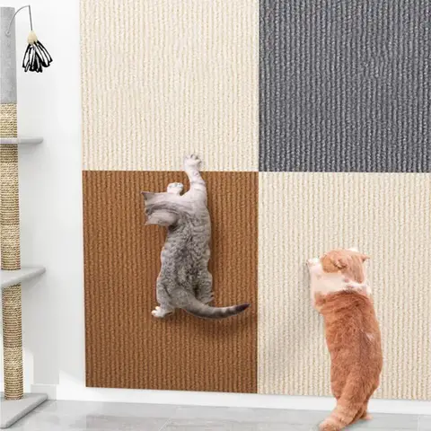 벽 자체 접착 방지 고양이 스크래치 소파 DIY 고양이 스크래치 보호 발은 트리밍 가능한 카펫 고양이 스크래치 보드를 선명하게합니다 