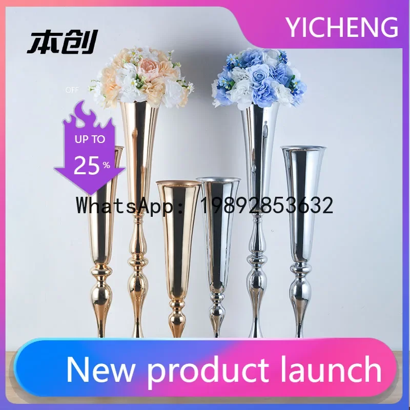i5.15 flower arrangement ornament wedding flower arrangement silver prop road guide vase