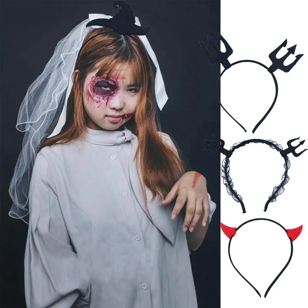 Large Cloth Devil Wing Halloween Party Costume Accessory Non-slip Women Hair Hoop Halloween Headband Halloween Hairbands Spider