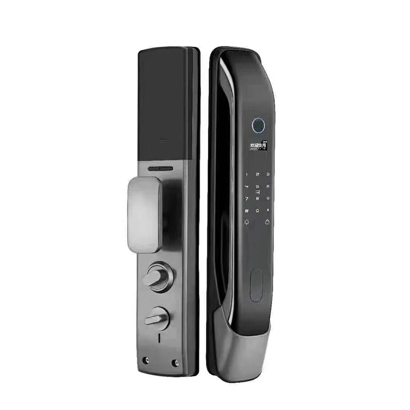 Smart Door Lock 3D Face Fingerprint Card Swiping Mechanical Key Cat Eye Waterproof App Unlocking